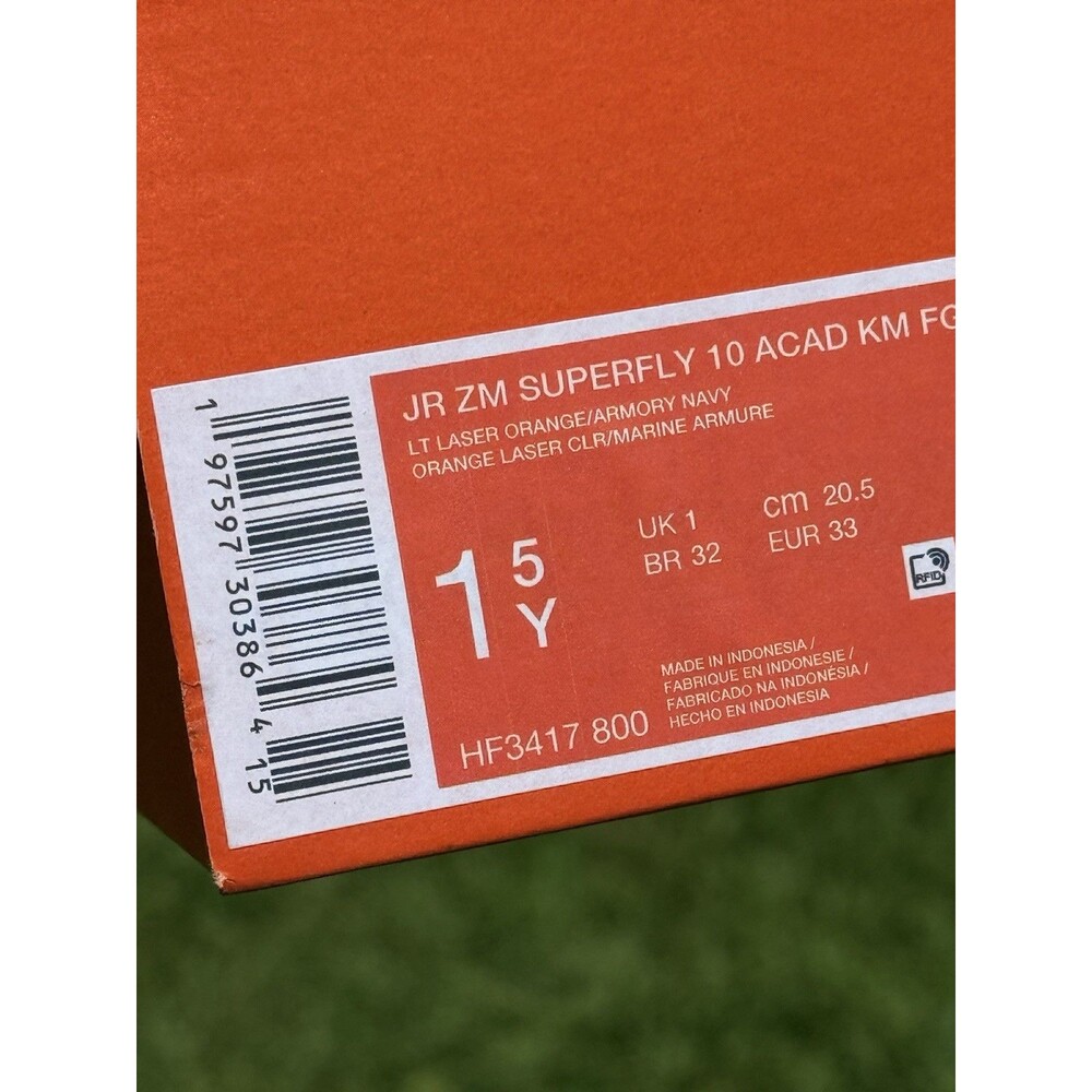 Nike Boys Cleats Shoes Sz 1Y Superfly 10 Acad KM FGMG Lt Laser Orange HF3417 800 - Picture 15 of 15